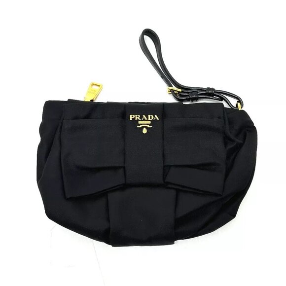 PRADA Logo ribbon with Strap Small items Multi-purpose Accessory pouch - Picture 1 of 12